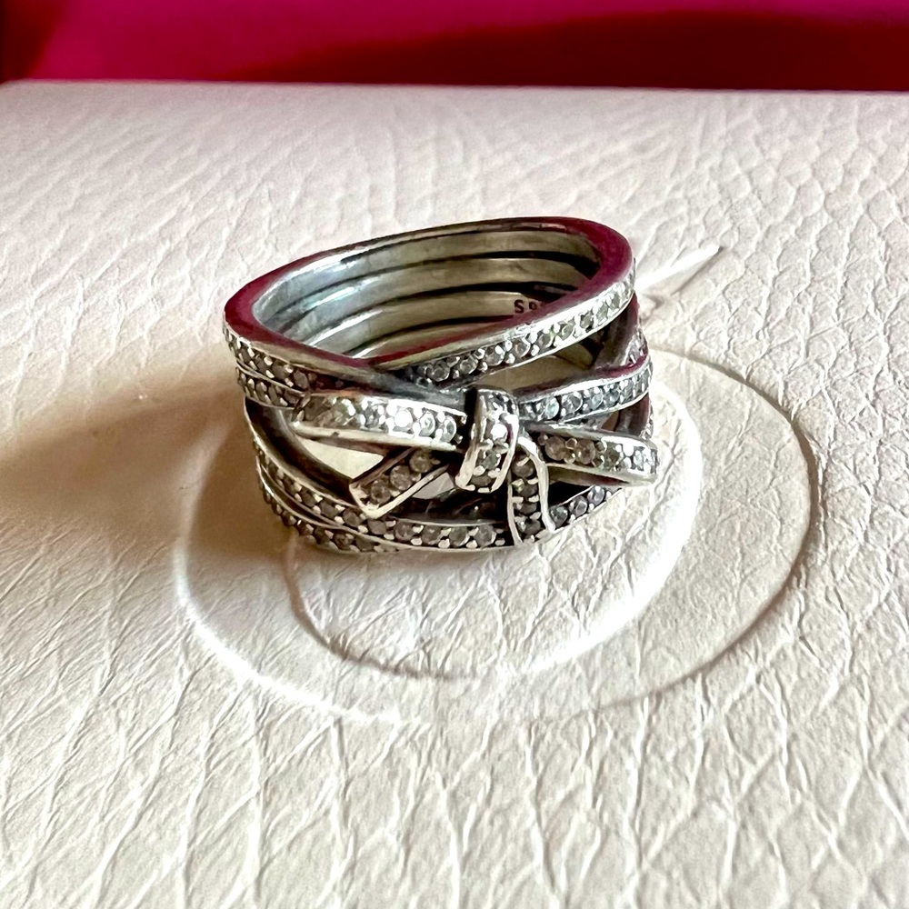Pandora Silver CZ Delicate Sentiments Ring Size 5